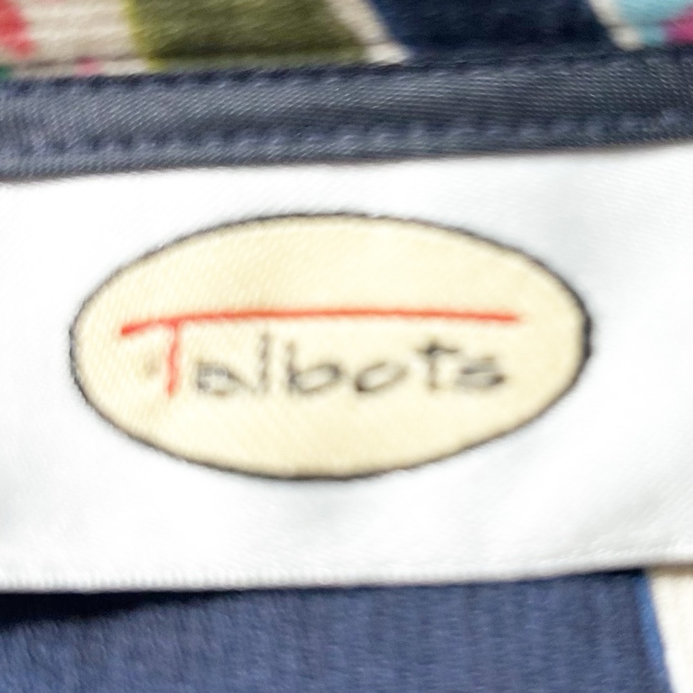 Vintage Talbots Pin Wale Light Corduroy Multicolor Botanical Faux Wrap Skirt - Picture 9 of 11